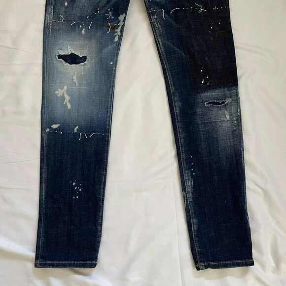NWT Auth Dsquared2 COOL GIRL Blue Slim Fit Ripped Jeans ITALY Sz 38 - Picture 8 of 11